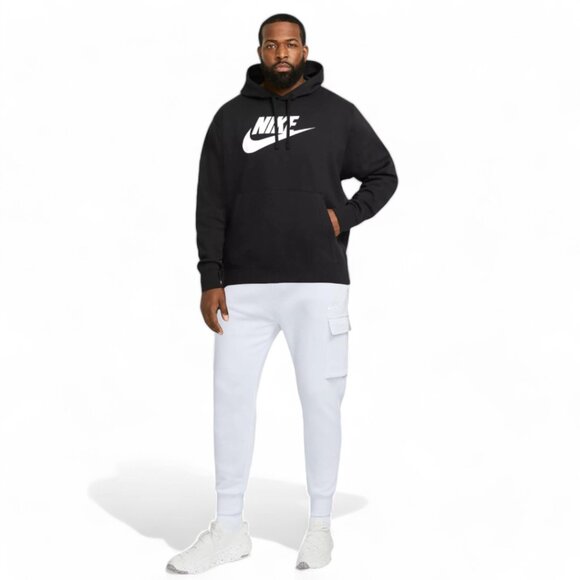 Nike Club Mens 2 Piece Sweatsuit Fleece Tracksuit Football Grey/Black Gift Set - Picture 1 of 13